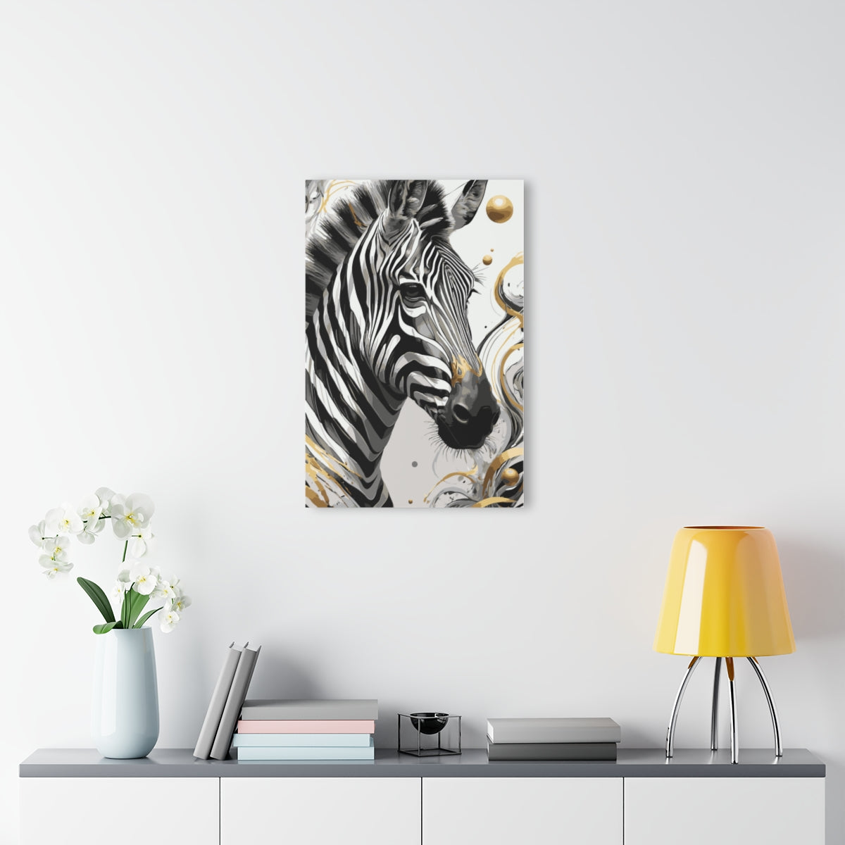 Golden Zebra Premium Acrylic Wall Art
