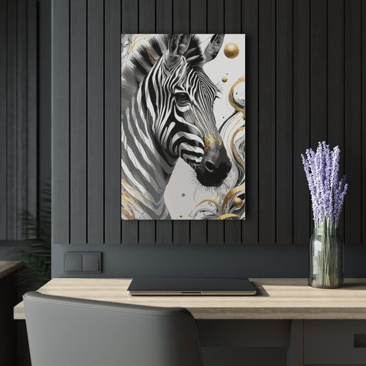 Golden Zebra Premium Acrylic Wall Art