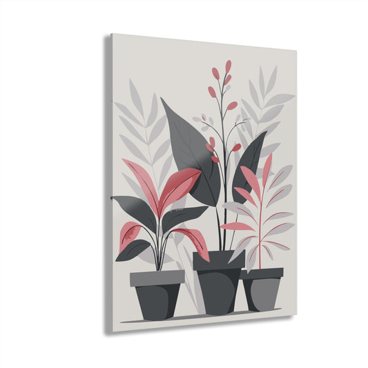 Plants Pots Boho 3 Set Premium Acrylic Wall Art