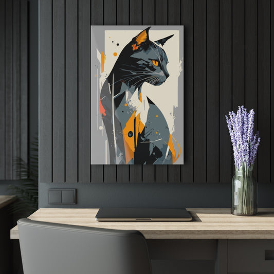 Cat Piant Premium Acrylic Wall Art