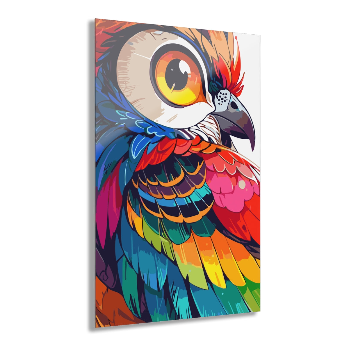 Raibow Bird Acrylic Premium Wall Art