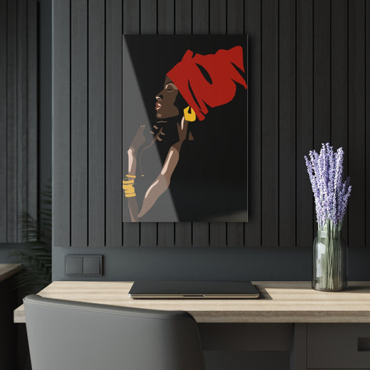 Dark African Woman Premium Acrylic Wall Art