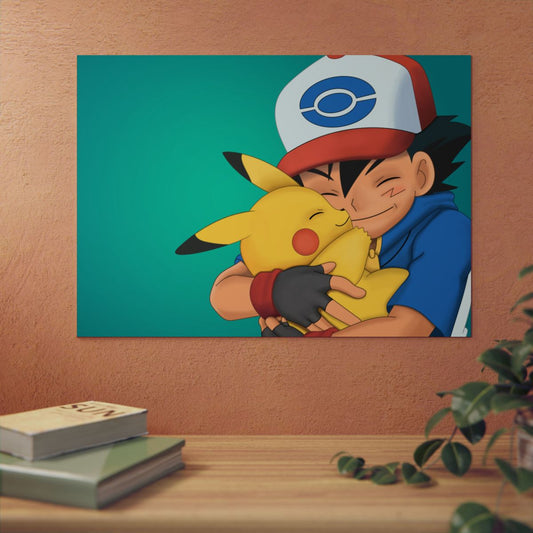 Picachu Hug 4K Aluminium Composite Wall Art