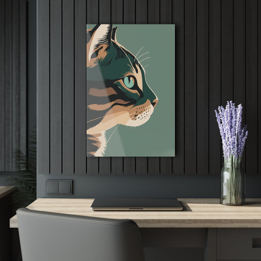Cat Face Premium Acrylic Wall Art