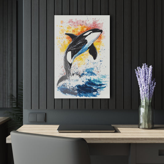 Jumping Whale Premium Acrylic Wall Art