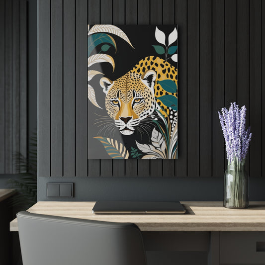 Watching Cheetah Premium Acrylic Wall Art