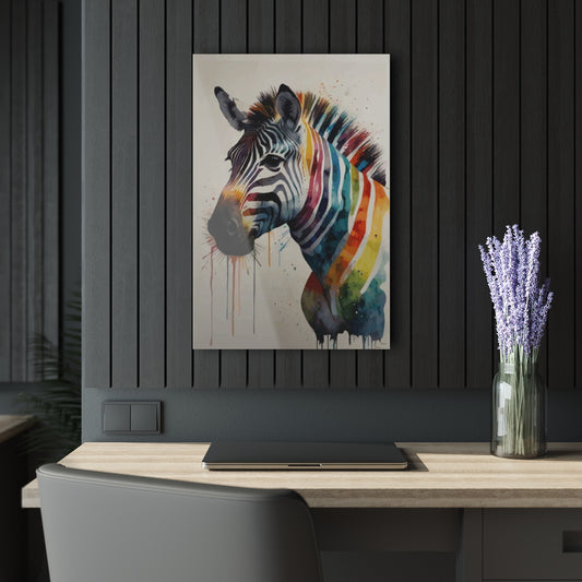 Rainbow Zebra Premium Acrylic Wall Art