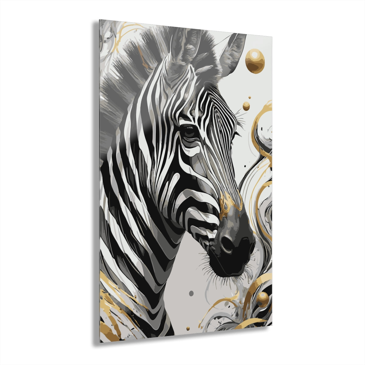 Golden Zebra Premium Acrylic Wall Art