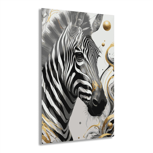 Golden Zebra Premium Acrylic Wall Art