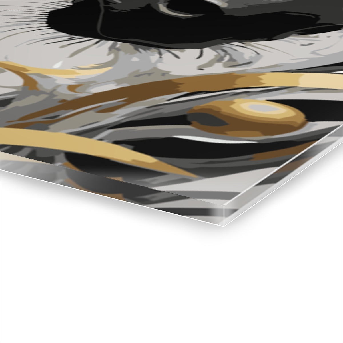Golden Zebra Premium Acrylic Wall Art
