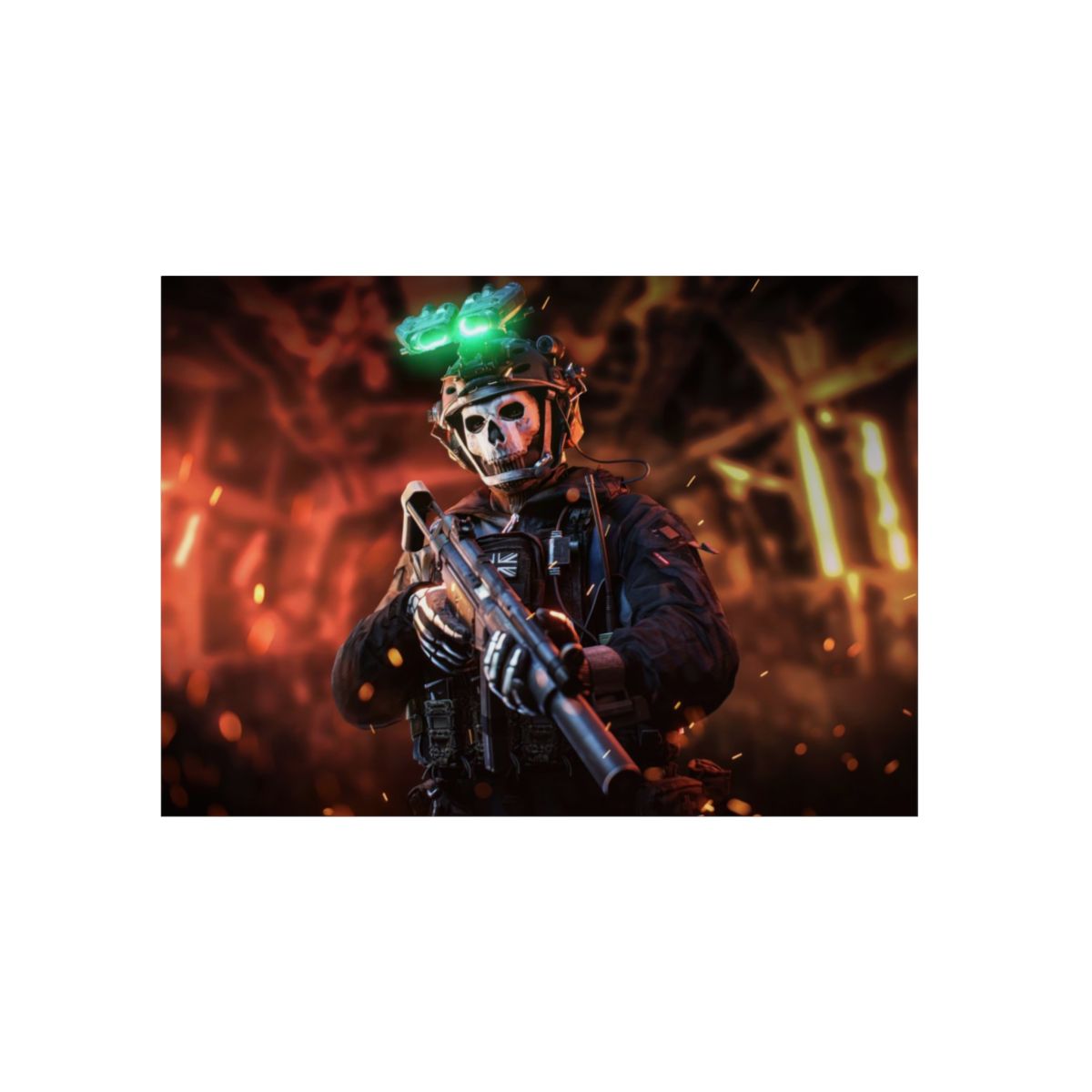 COD Ghost 4K Aluminium Composite Wall Art