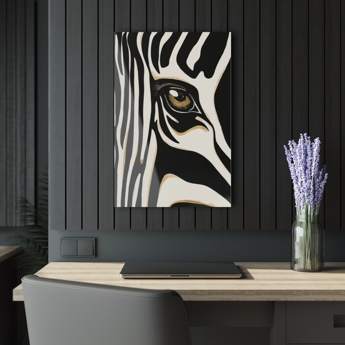 Zebra Eye Premium Acrylic Wall Art