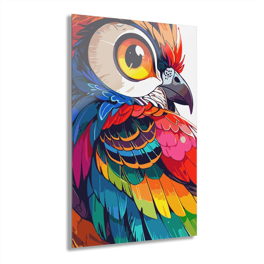 Raibow Bird Acrylic Premium Wall Art
