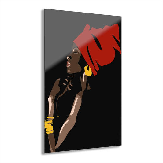Dark African Woman Premium Acrylic Wall Art