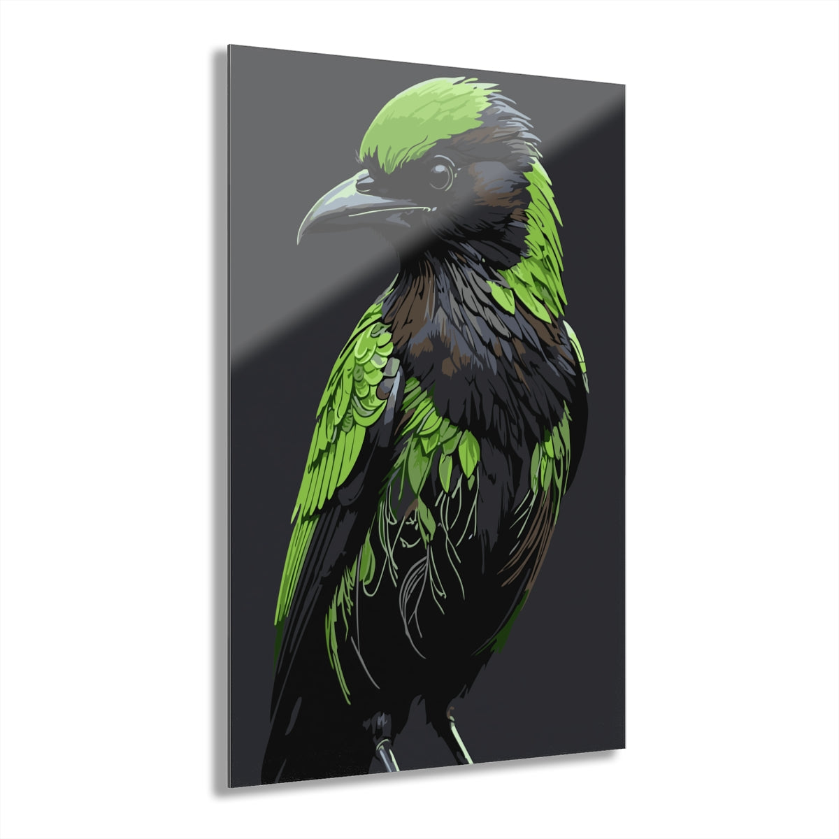 Green Crow Premium Acrylic Wall Art
