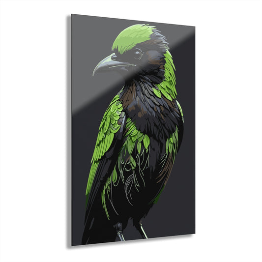 Green Crow Premium Acrylic Wall Art