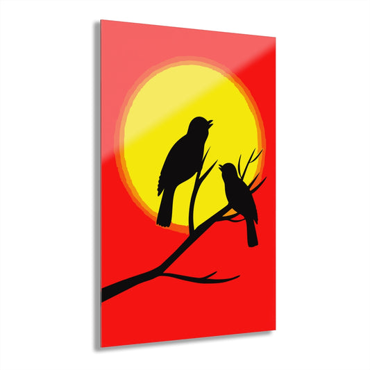 Sunset Bird Premium Acrylic Wall Art