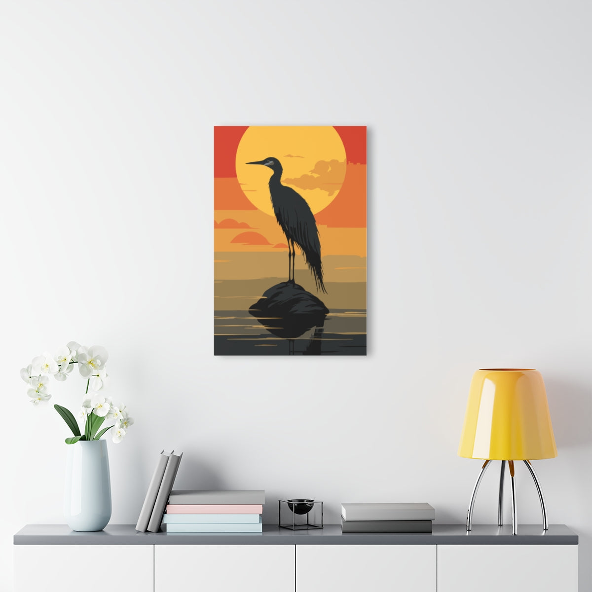 Sunset Bird Premium Acrylic Wall Art