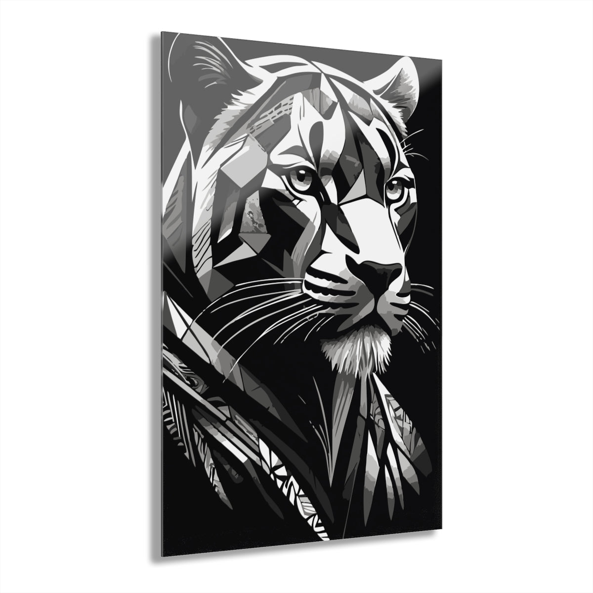 Geometric Tiger Premium Acrylic Wall Art