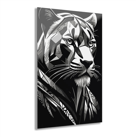 Geometric Tiger Premium Acrylic Wall Art