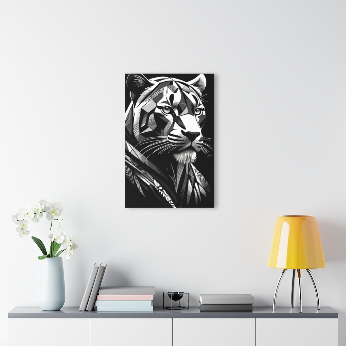Geometric Tiger Premium Acrylic Wall Art