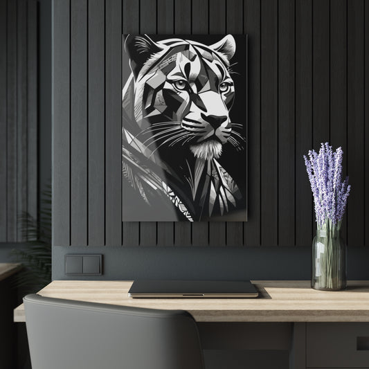 Geometric Tiger Premium Acrylic Wall Art