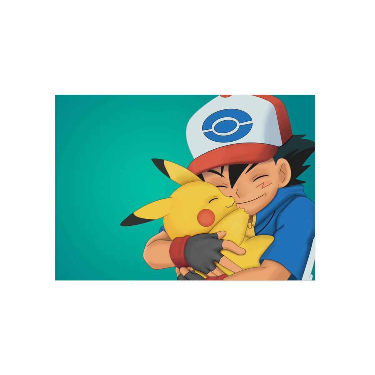 Picachu Hug 4K Aluminium Composite Wall Art