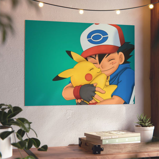 Picachu Hug 4K Aluminium Composite Wall Art