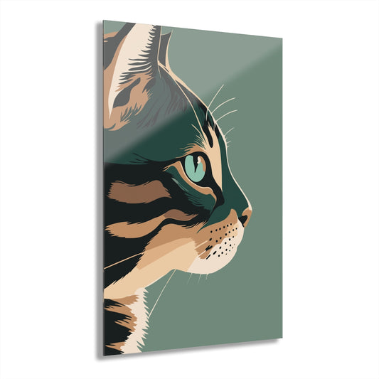 Cat Face Premium Acrylic Wall Art