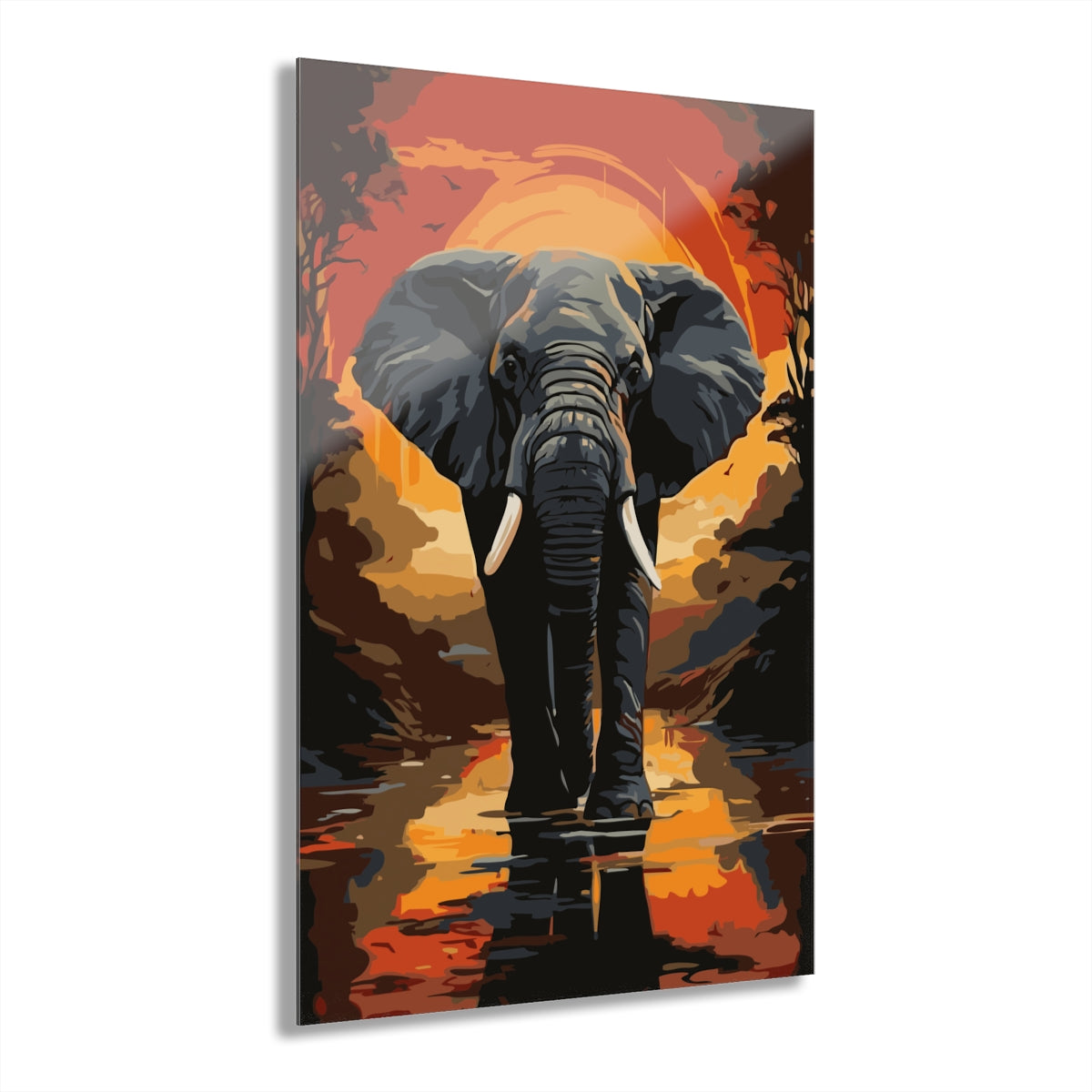 African Elephant Premium Acrylic Wall Art