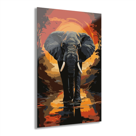 African Elephant Premium Acrylic Wall Art