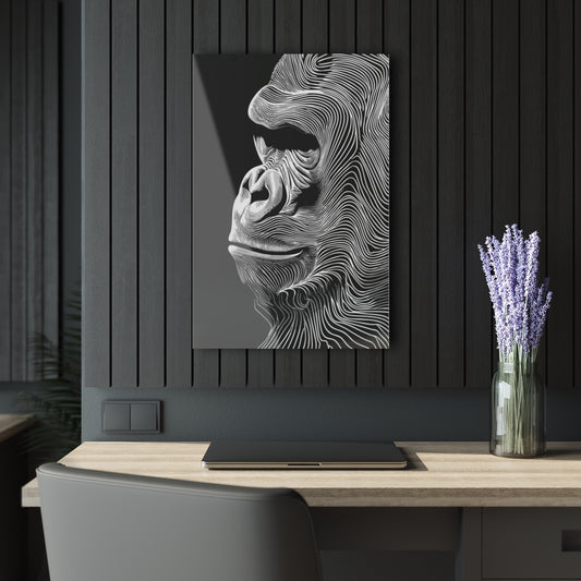 Gorilla In Lines Premium Acrylic Wall Art