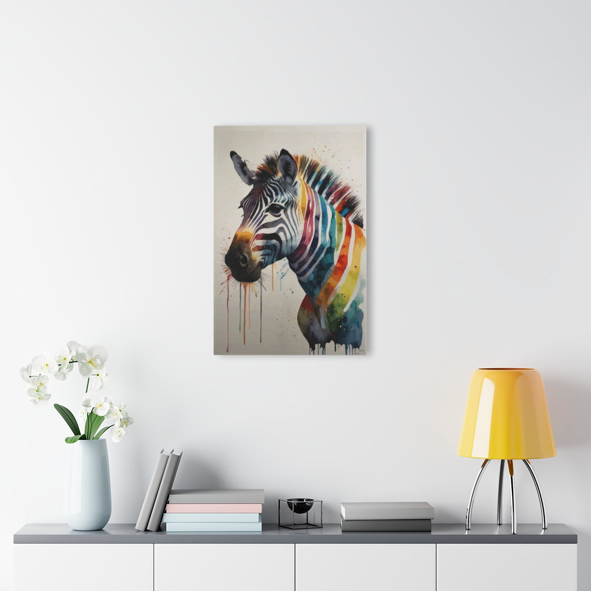 Rainbow Zebra Premium Acrylic Wall Art