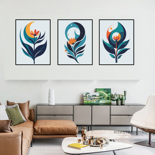 Fire Flower 3 Set Premium Acrylic Wall Art