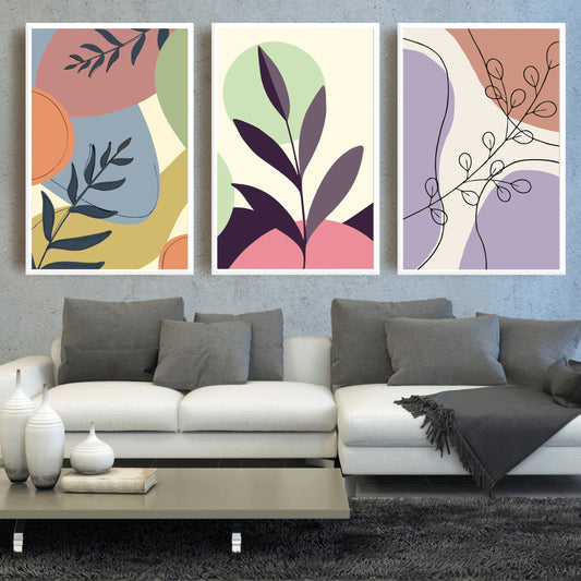 Leaves Boho 3 Set Premium Acrylic Wall Art