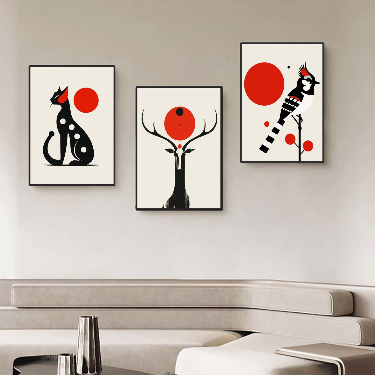 Wildlife Boho 3 Set Premium Acrylic Wall Art