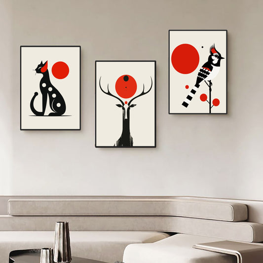 Wildlife Boho 3 Set Premium Acrylic Wall Art